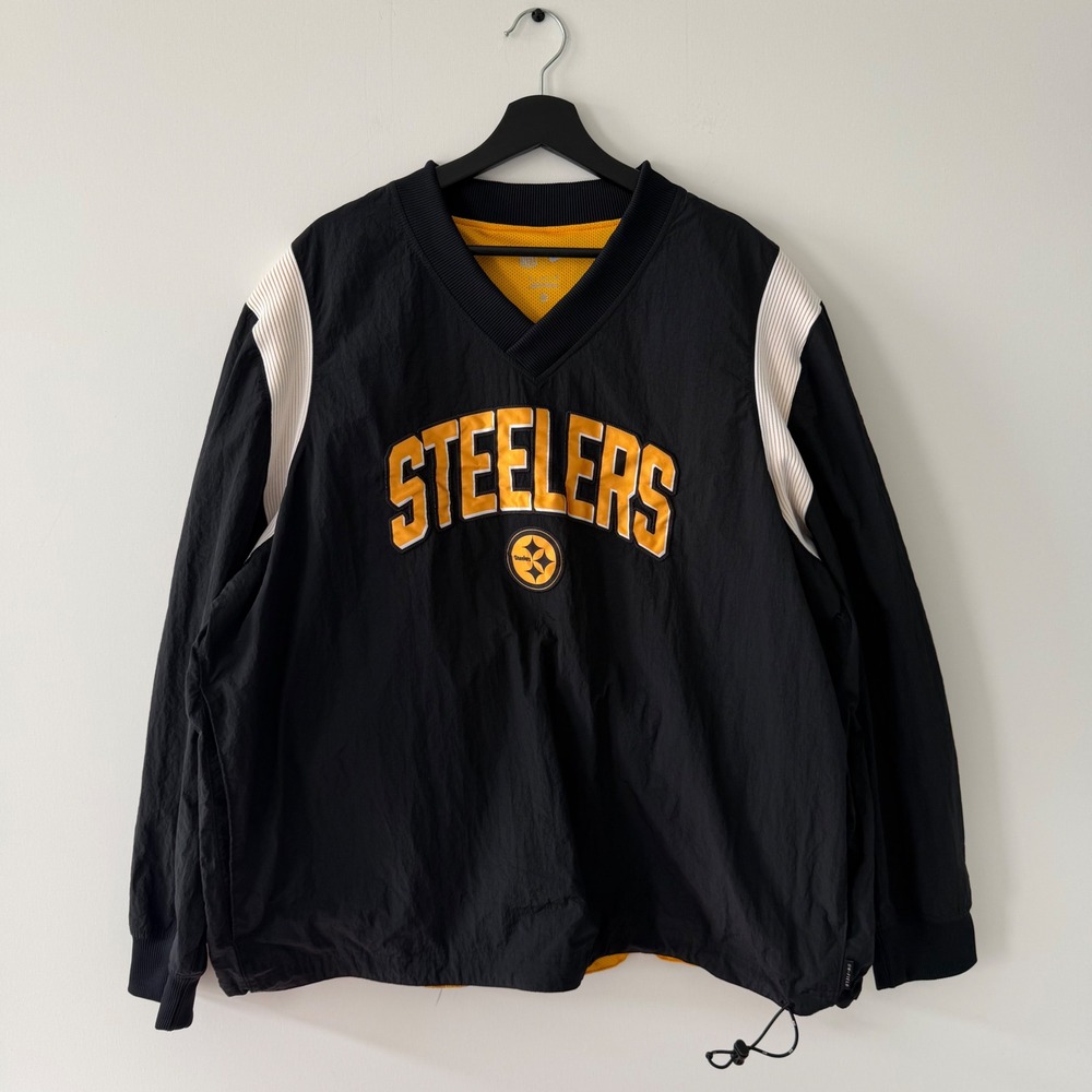 Nike NFL Pittsburgh Steelers V-Neck Windbreaker Black Gold NS34-057Y Mens XL